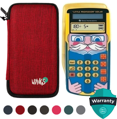 TI-Little Professor incl. WYNGS Beschermhoes Rood - Interactieve Rekentrainer - Basis Pakket