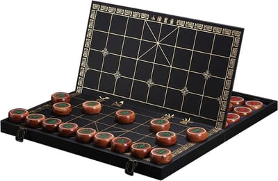 Chinees schaakspel - Strategiebordspel - Reisspel - Opvouwbaar bord - 5.8cm stukken - Natuurlijk hout