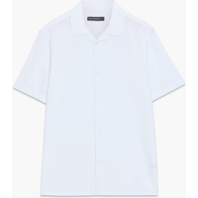 French Connection Linen Revere Ss White Maat: S | Casual Overhemden Outlet | Heren | Wit