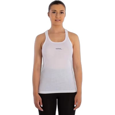 Softee Motivatie mouwloos T-shirt voor dames Blanco - XS