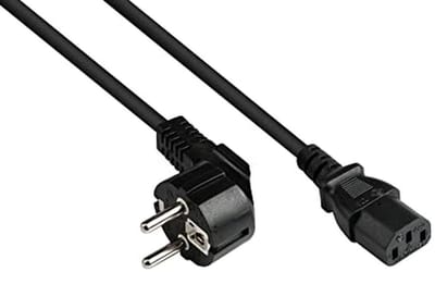 Kabel Netsnoer 0,75 m met Geaarde Stekker Type E+F en C13 Aansluiting - Zwart
