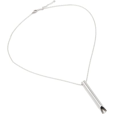 Collier d'Anxiété Respiration pour Méditation Soulagement du Stress Pendentif Acier Inoxydable 6cm Apaisant Pleine Conscience argenté