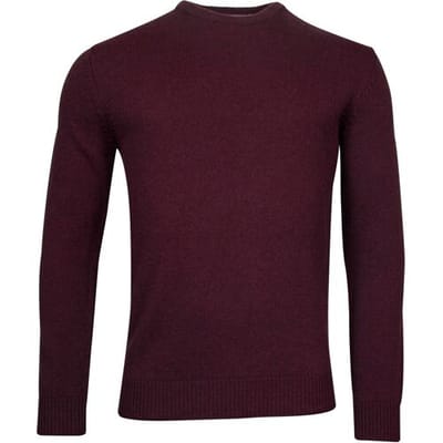 Baileys Trui Lamswol Ronde Hals Single Knit Bordeaux / male