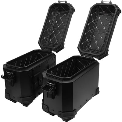 Motorfiets Zijkoffer Universele Pasvorm Aluminiumlegering 18L Links Rechts Harde Zadeltas Koffer met Steun