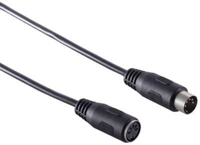 DIN 5-pins audio verlengkabel / zwart - 1,5 meter
