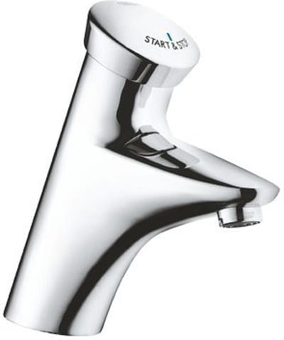 Grohe Eurodisc SE zelfsluitende wastafelkraan 1/2 zonder menging blauwe markering