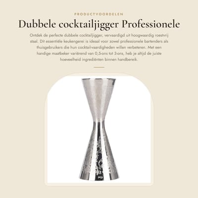 Dailygoods- Cocktailjigger Professionele Japanse - Maatbeker 0,5/3-ons - Roestvrij Staal - 4,6-inch - Keukengereedschap - Nauwkeurig en Duurzaam