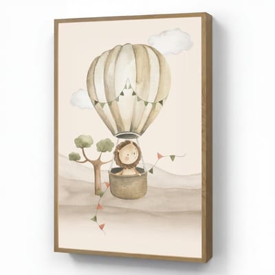 Nachtlampje 70x100 cm - Kinder lamp - Luchtballon - Leeuw - Watercolor - Safari - Dieren - Tafellamp kinderkamer draadloos - Slaapkamer lampje - Bedlamp kinderen - Kinderlampje - Wandlamp babykamer - Nachtlampjes
