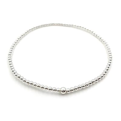 damesarmband - zilver - kleine zilveren kraaltjes - 925 sterling silver - 17 cm
