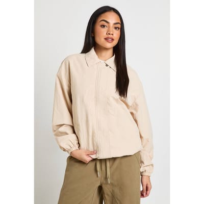 boohoo Dames Oversized Bomberjack | Ecru | Maat: 8