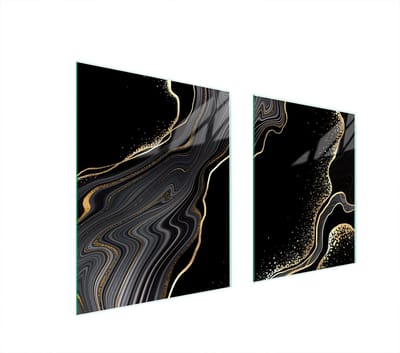 TMK ArtDeko - Serie Marmet - Glazen Beschermplaat - 85x52 cm - Geschikt Voor Alle Fornuizen - Multicolor