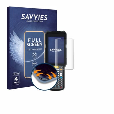 Savvies - Screenprotector voor Zebra MC3300ax - Folie Beschermfolie transparant volledig dekking 4 Stuks