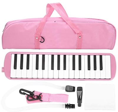 Air Piano Keyboard met 32 Toetsen – Geschikt voor Beginners - Muziekinstrument met Mondstuk en Oefentas (Roze)