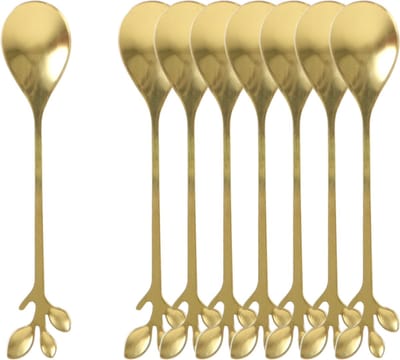 OTIX Theelepeltjes - Goud - Bladeren - Koffielepeltjes - 8 stuks - LEAF