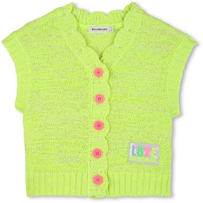 Billieblush - Gebreid vest glitter - Yellow - Maat 104