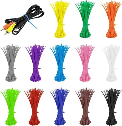 Kabelbinders Set - Kleurrijke Ties - Kabelbeheer Organiseren - UV-bestendig Nylon - 1300 Stuks - Veelkleurig