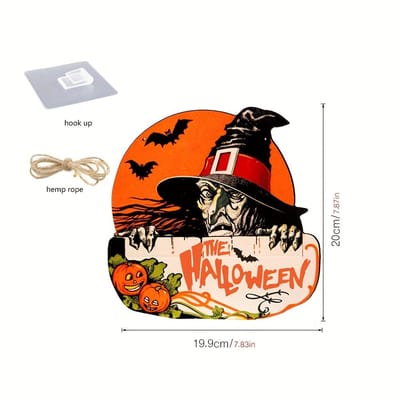 1 pièce Halloween Méchante Sorcière Liste en Bois, Décorations Murales Décoration de Fête Familiale d'Halloween, Fournitures de Décoration de Fête d'Halloween small black