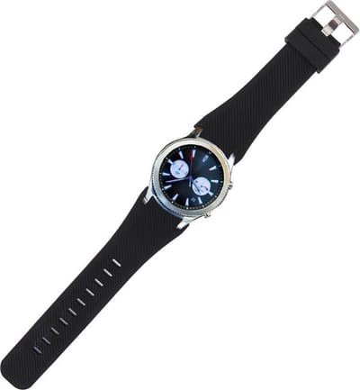By Qubix - Compatible Samsung bandje - Siliconen sportbandje - Zwart - Geschikt voor Samsung Galaxy Watch 3 (45mm) - Galaxy Watch 46mm - Samsung Gear S3 Classic & Frontier