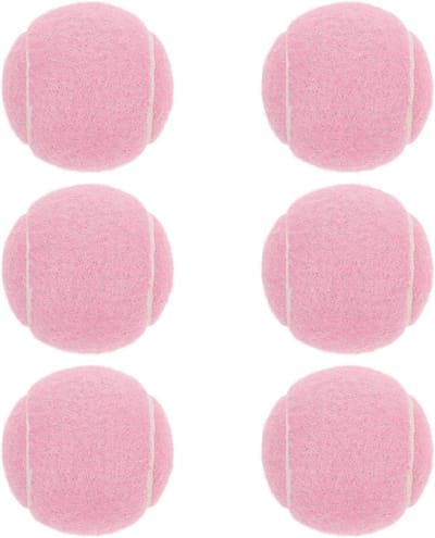 Hondenballen - Apporteerspeelgoed - Training en spel - Bijtbestendig rubber - 6 stuks - Roze