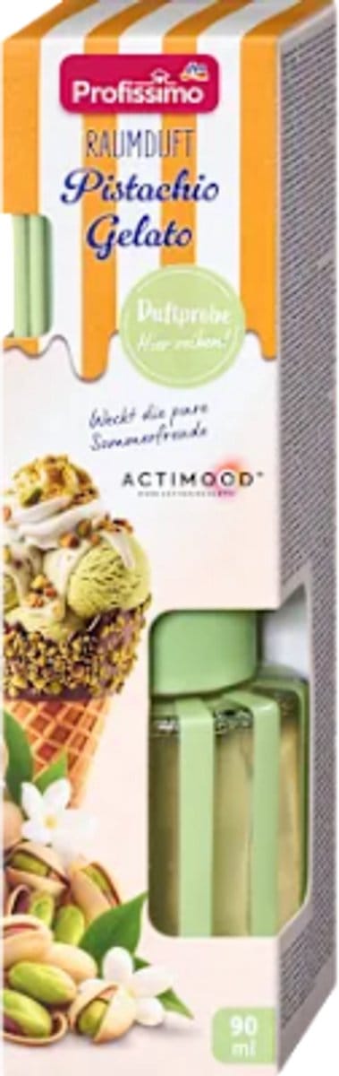 Zomer Geurstokjes - Pistachio Gelato | 1x 90ml - Zomerse Pistache IJs | Geurverspreider - Frisse Geur - Lente & Zomer