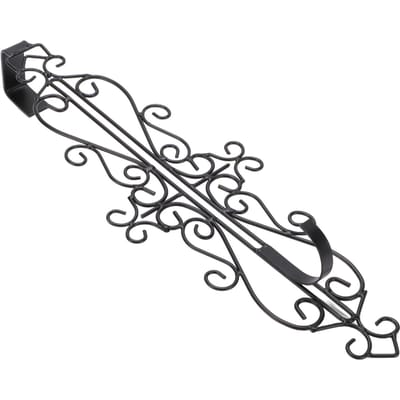 Support de couronne de porte d'entrée Noir Métal Vintage Crochet de couronne par-dessus la porte pour articles décoratifs Vêtements Sacs