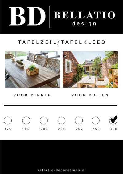 Bellatio Design Tafelzeil - boerenruit blauw - PVC - 140 x 300 cm - tuintafelkleed - zeiltje