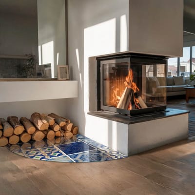 Coloray Vloerplaat Houtkachel - Plaat voor Onder Kachel - 100 cm x 100 cm - Kachel Vloerplaat - Blauw Vloerplaat Kachel - Plaat Kachel - Vloerplaat Openhaard - Houtkachel Accessoires - Onderplaat