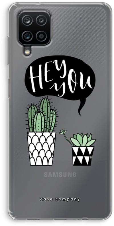 Case Company® - Hoesje geschikt voor Samsung Galaxy A12 hoesje - Hey you cactus - Soft Cover Telefoonhoesje - Bescherming aan alle Kanten en Schermrand