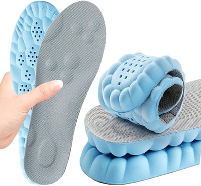 Traagschuim inlegzolen met voetboogondersteuning voor dames en heren, comfortabele massage inlegzolen vervangende schoeninzetstukken voor sneakers, sportschoenen, werklaarzen (Blauw, 41.5/42EU)