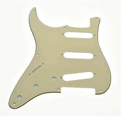 Vintage Strat SSS Gitaar Pickguard voor USA/Mexicaanse Fender Strat - Aged White 3 Ply, 8 Gaten Scratch Plate voor Verbeterde Klank en Bescherming