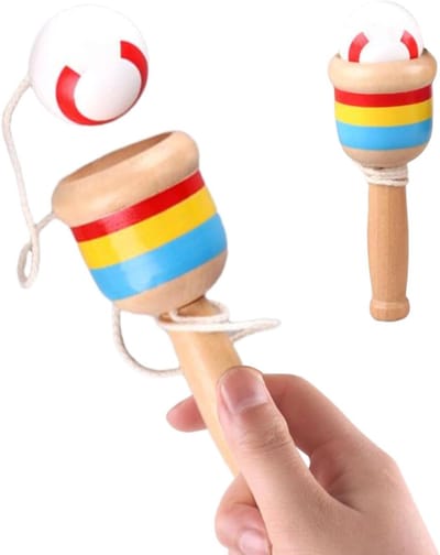 Houten Gooi Vangbal - Interactief spel - Motorische vaardigheden - Duurzaam massief hout - 12 x 5 x 3 cm