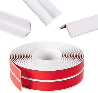Hoekbeschermer - 40mm x 3m - Zelfklevende Randbescherming voor Muur, Plafond & Aanrechtblad - Stootrand - PVC - Wit-Eenvoudig te Snijden - PVC Materiaal