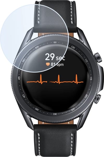 Screenprotector Geschikt voor Samsung Galaxy Watch 3 45 mm - Extra Sterk - Tempered Glass - Gehard Glas - Beschermglas Screen Cover - Bescherm Protector voor Smartwatch