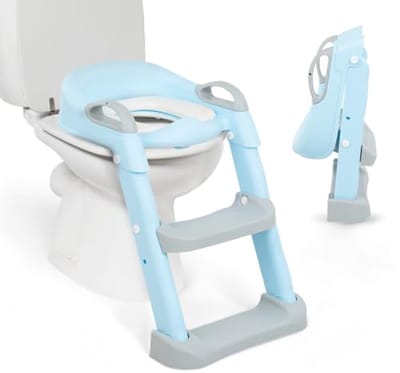 Toiletopzetstuk voor kinderen met ladder, opvouwbaar en verstelbaar, anatomisch design, handgrepen en antislip