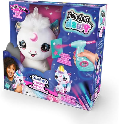 Airbrush Pluche Eenhoorn - Pluche Speelgoed Knuffel Eenhoorn - Creatief Spelen - Veranderende Kleuren Hoorn - Eén Maat - Wit