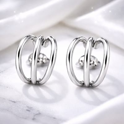 Brendoe Oorbellen Ringen Zilverkleurig – Dubbele Hoop Oorbellen – RVS 304 – Dames