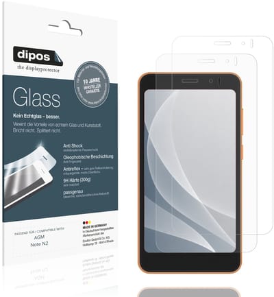 dipos – 2x Matte Pantserfolie geschikt voor AGM Note N2 | 9H Screenprotector