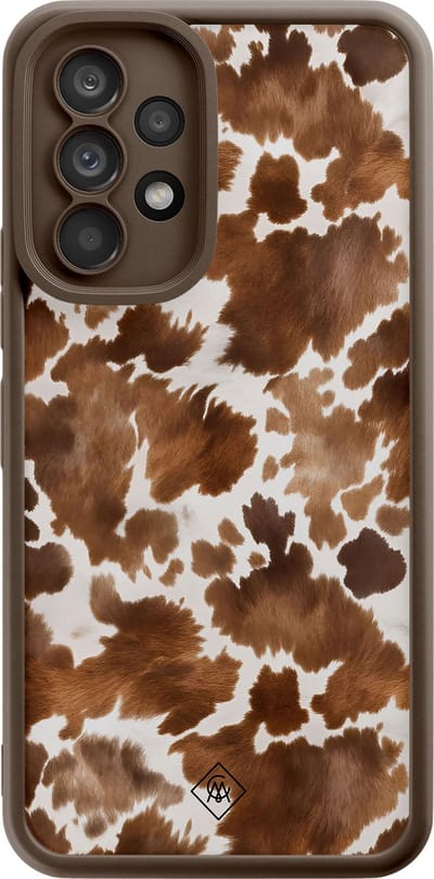 Casimoda® hoesje - Geschikt voor Samsung Galaxy A53 - Cowhide Chic - Zwart TPU Backcover - Geen opdruk - Bruin/beige
