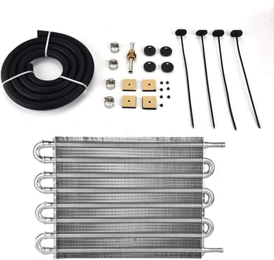 Dailygoods- Oliekoeler 8-rijs Externe Transmissiekoelerset - Auto - Aluminium - Duurzaam - Slijtvast - Lange levensduur - Transmissiekoeler
