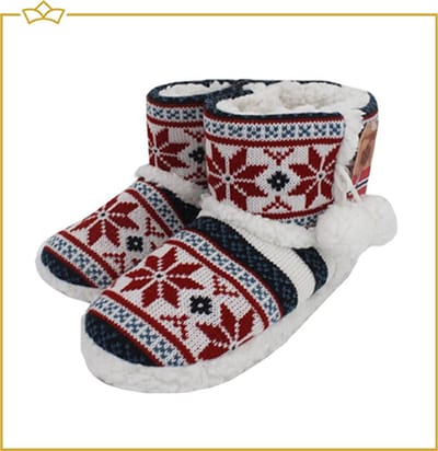 ATTREZZO® Pantoffels Kinderen - Noors motief - Maat 27/28 - Rood - Heerlijk warm!