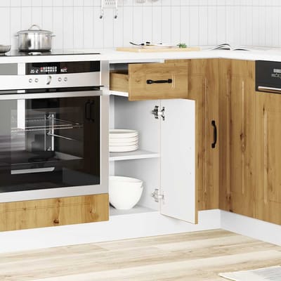 vidaXL - Onderkast - Kalmar - bewerkt - hout - artisanaal - eikenkleur