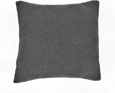 Kussenhoes Gebreid - Decoratief Kussen - Woonkamer Decoratie - Visgraat Motief - 50x50 cm - Donkergrijs