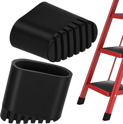 Ladderdoppen Rubber - Ladderpoten Vervanging - Vloer Beschermen - Hoge Temperatuur Bestendig - 20 x 40 mm - Zwart