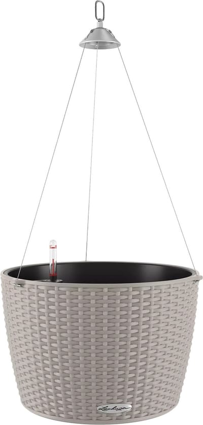 LECHUZA NIDO Cottage 35 - Plantenbak - met uitneembare binnenbak - met bewateringssysteem - ALL-IN-ONE set met LECHUZA-PON - zandbruin