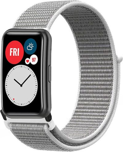 Strap-it Nylon smartwatch bandje - geschikt voor Huawei Watch Fit / Huawei Watch Fit New - zeeschelp
