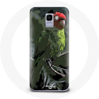 Coque pour Samsung Galaxy A8 2018 Pionus Perroquet Rouge Vert