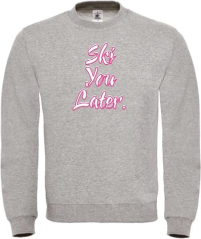 Ski you later wintersport sweater grijs XXL - soBAD. | Foute apres ski outfit | kleding | verkleedkleren | wintersporttruien | wintersport dames en heren