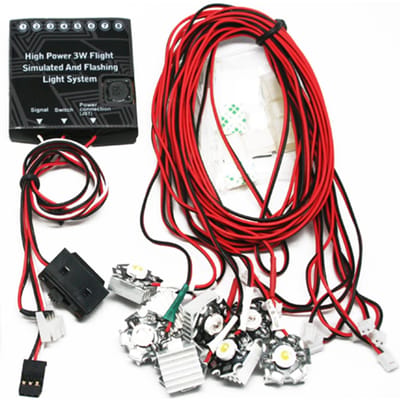 GTPOWER High Power 3W Flight Simulated Flashing Light System LED-lamp voor RC-vliegtuig met vaste vleugels veelkleurig