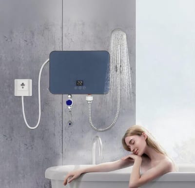 Mini Doorstroomverwarmer - Directe Boiler - Direct Warm Water - LED Temperatuurweergave - 6000 Watt - Wit