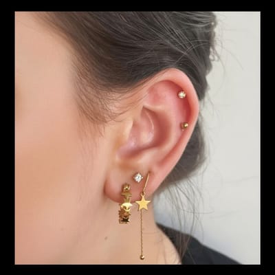 Aramat Jewels - Tragus helix piercing - Wit opaal - Roségoudkleur